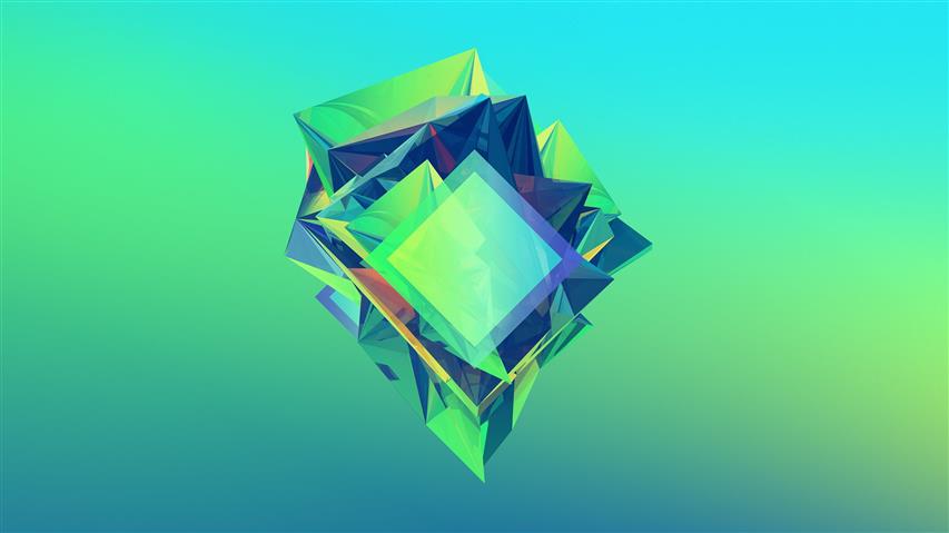 green and blue 3D illustration, green, white, and purple artwork, HD wallpaper
