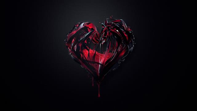 red and black heart illustration, red bleading heart illustration, HD wallpaper