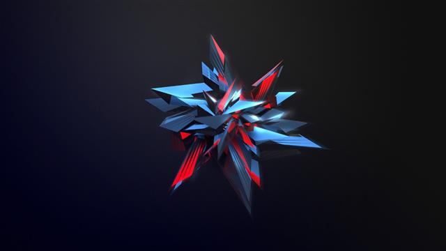 blue and red gemstone illustration, Justin Maller, abstract, simple background, HD wallpaper