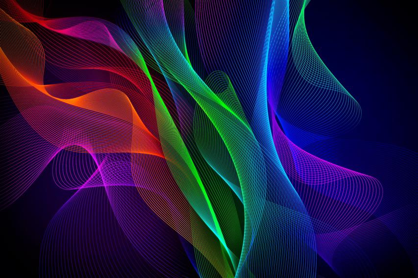green, purple, blue, and red lights wallpaper, Waves, Colorful, HD wallpaper