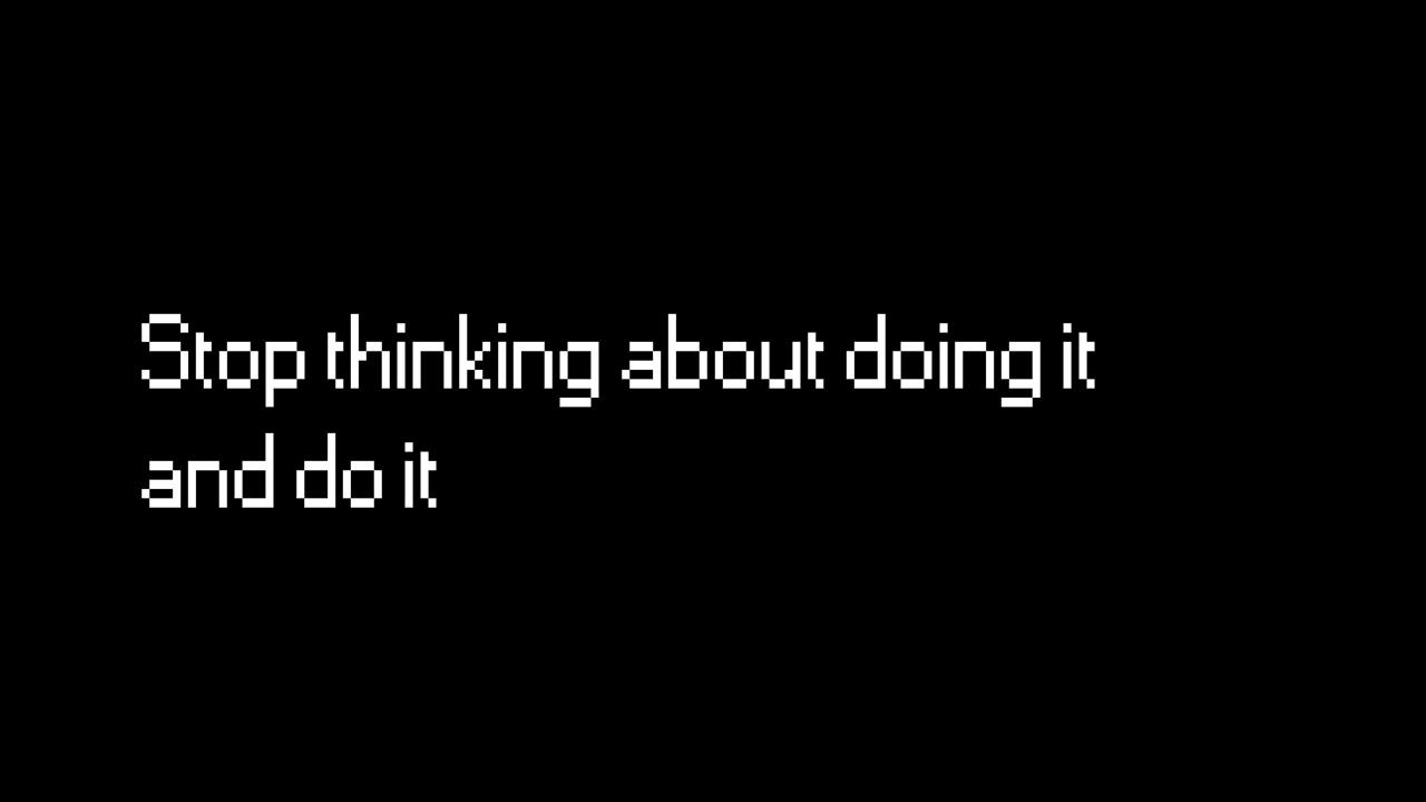 Stop thinking about doing it and do it text with black background, HD wallpaper