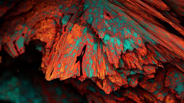 red and blue wood, Procedural Minerals, colorful, abstract, digital art, HD wallpaper