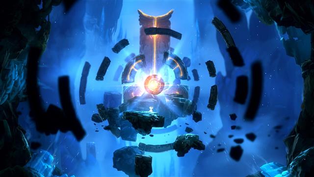Ori and the Blind Forest, Video Games, Magic, Blue, Floating, Floating Island, black and brown wallpaper, HD wallpaper