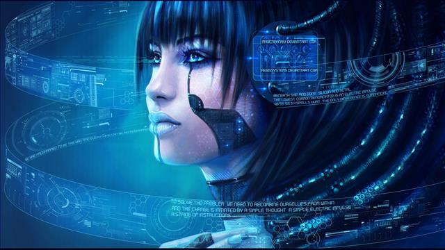 black haired woman digital wallpaper, artwork, video games, cyborg, HD wallpaper