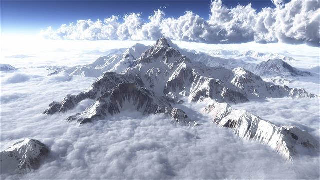 mountain covered with cloud digital wallpaper, mountains, clouds, HD wallpaper