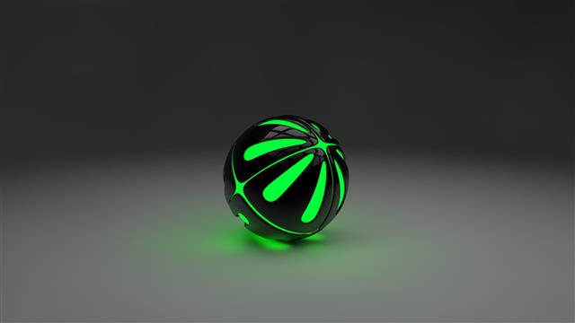 black and green lighted ball toy, 3D, Cinema 4D, digital art, HD wallpaper