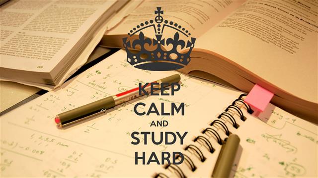 keep calm and study hard text, books, Keep Calm and..., quote, HD wallpaper