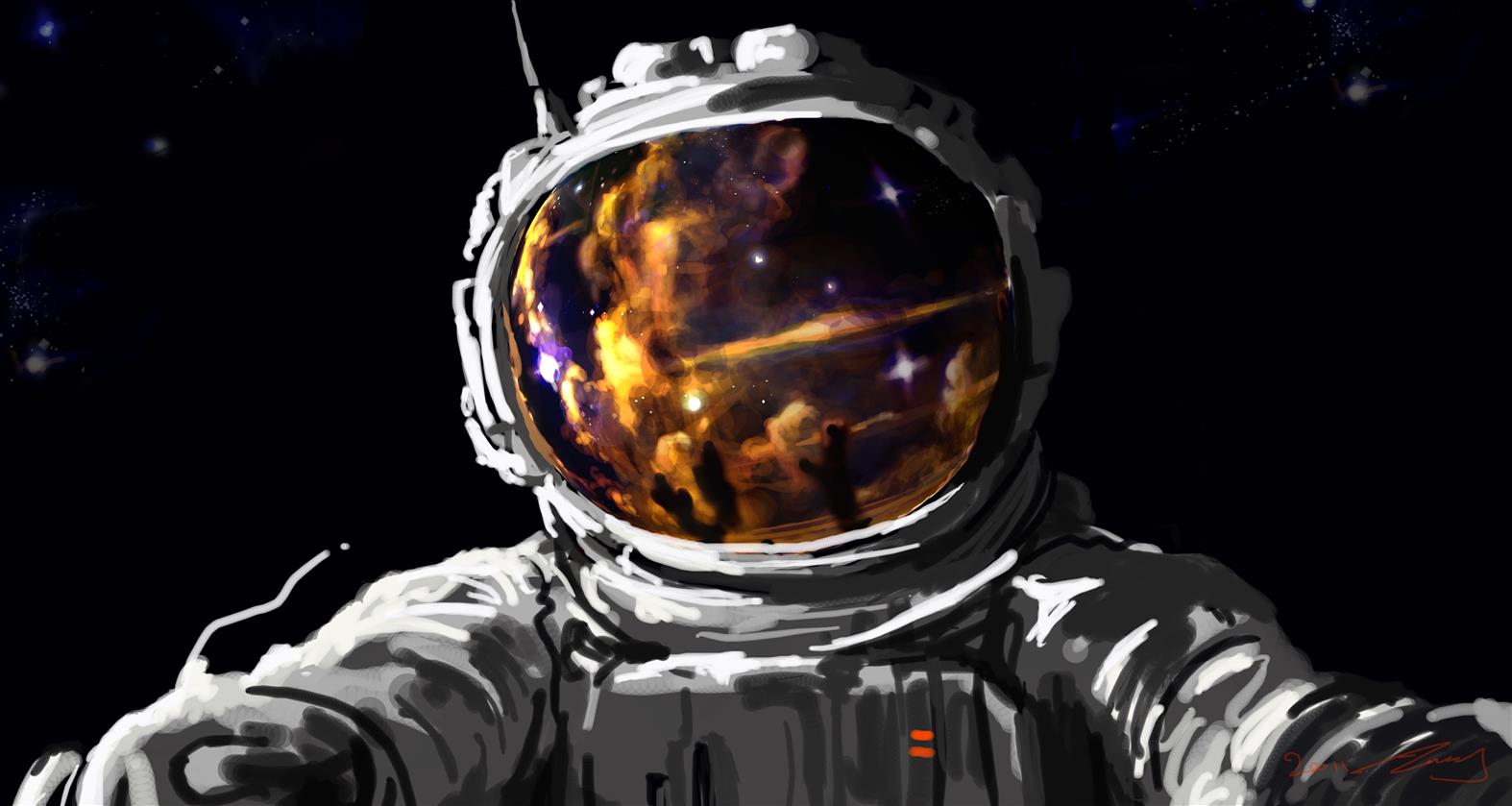 astronaut illustration, artwork, fantasy art, concept art, space, HD wallpaper