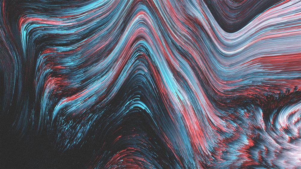 blue, gray, and red wallpaper, Aeforia, abstract, lines, pixel sorting, HD wallpaper