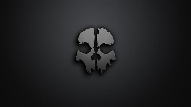 gray skull symbol, artwork, minimalism, gray background, Call of Duty, HD wallpaper