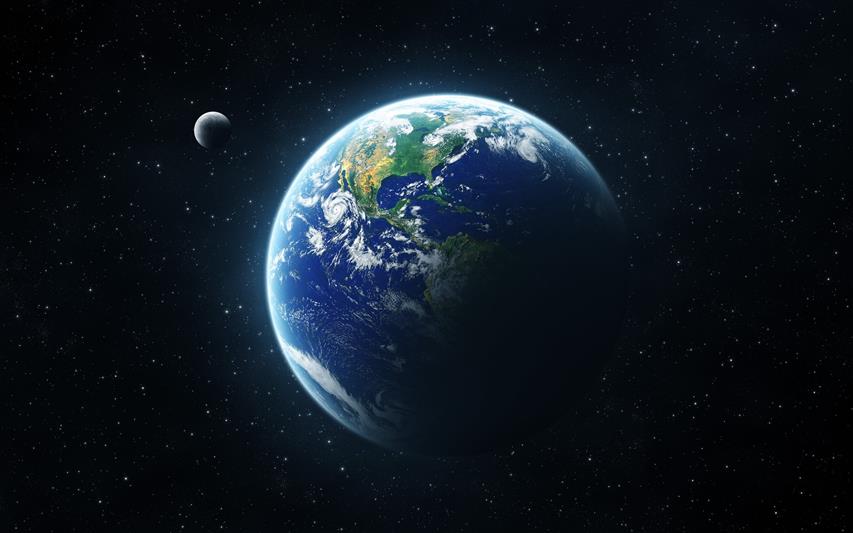 planet earth illustration, The moon, Space, Terra, planet - Space, HD wallpaper