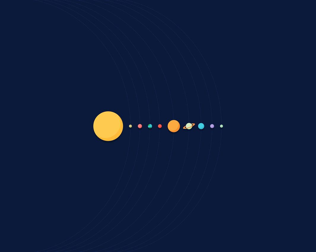 solar system illustration, minimalism, circle, geometric shape, HD wallpaper