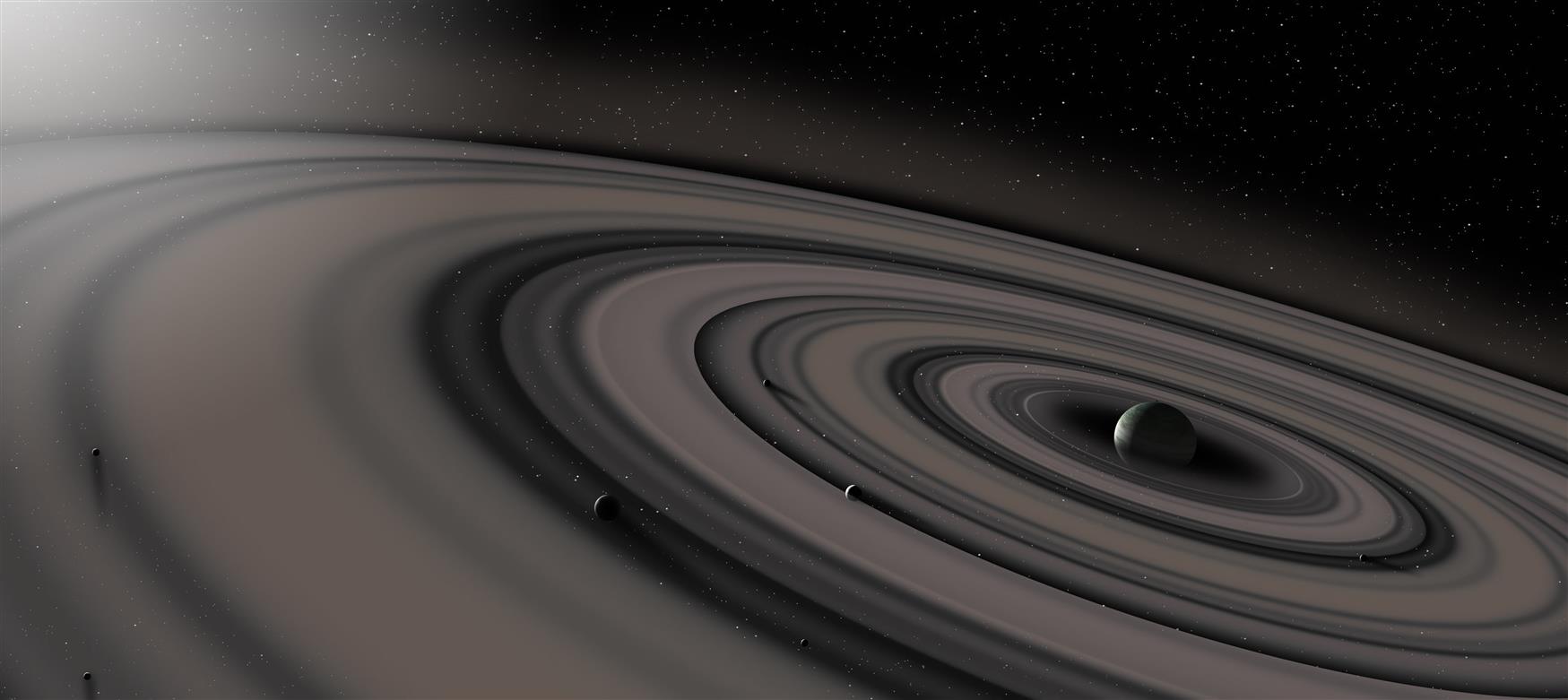 planet illustration, ring, Saturn, stars, asteroids, belt, NASA, HD wallpaper