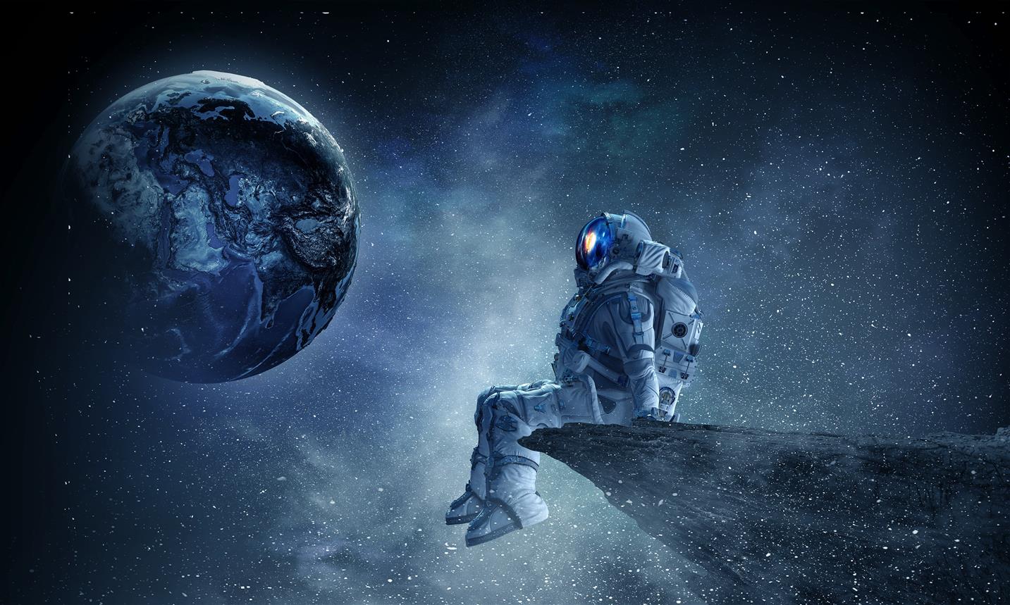 astronaut, universe, space, illustration, artwork, planet, spacesuit, HD wallpaper