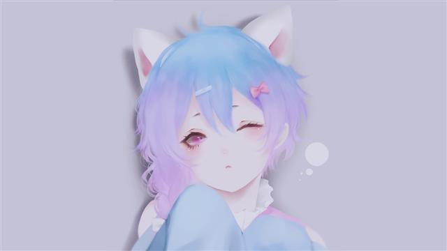 anime, manga, anime girls, simple background, minimalism, purple hair, HD wallpaper