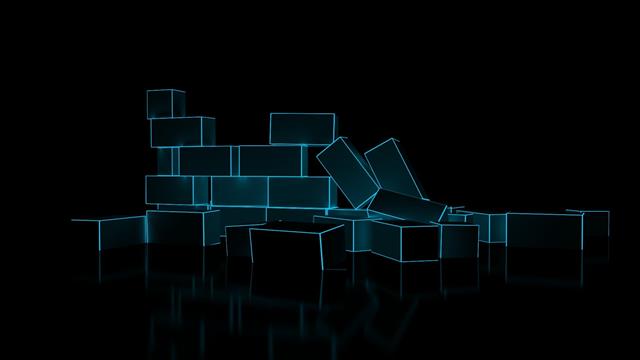glow-in-the-dark bricks, digital art, minimalism, 3D, CGI, glowing, HD wallpaper