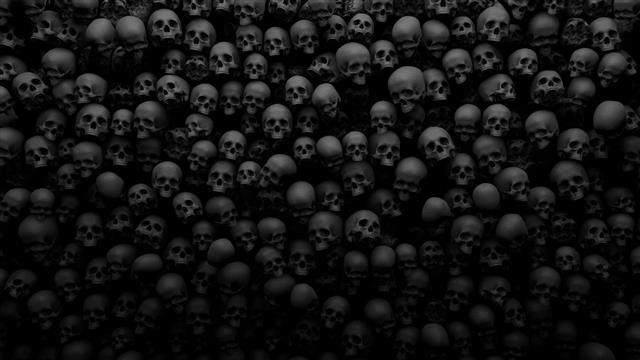 skull, monochrome, dark, darkness, skull art, black and white, HD wallpaper