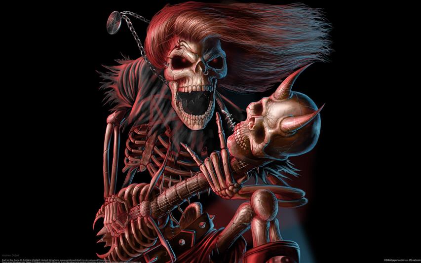 skeleton playing guitar illustration, music, concert, rock, musician, HD wallpaper