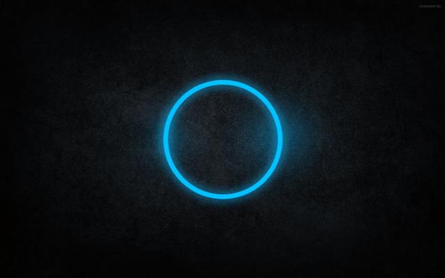 round blue ring illustration, abstract, art, black, circles, cyan, HD wallpaper