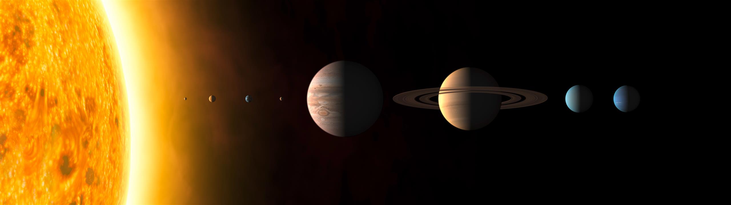solar system illustration, multiple display, planet, space, Sun, HD wallpaper