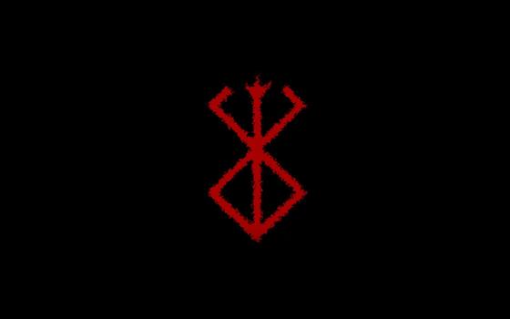 red logo, Berserk, black, Kentaro Miura, artwork, simple background, HD wallpaper