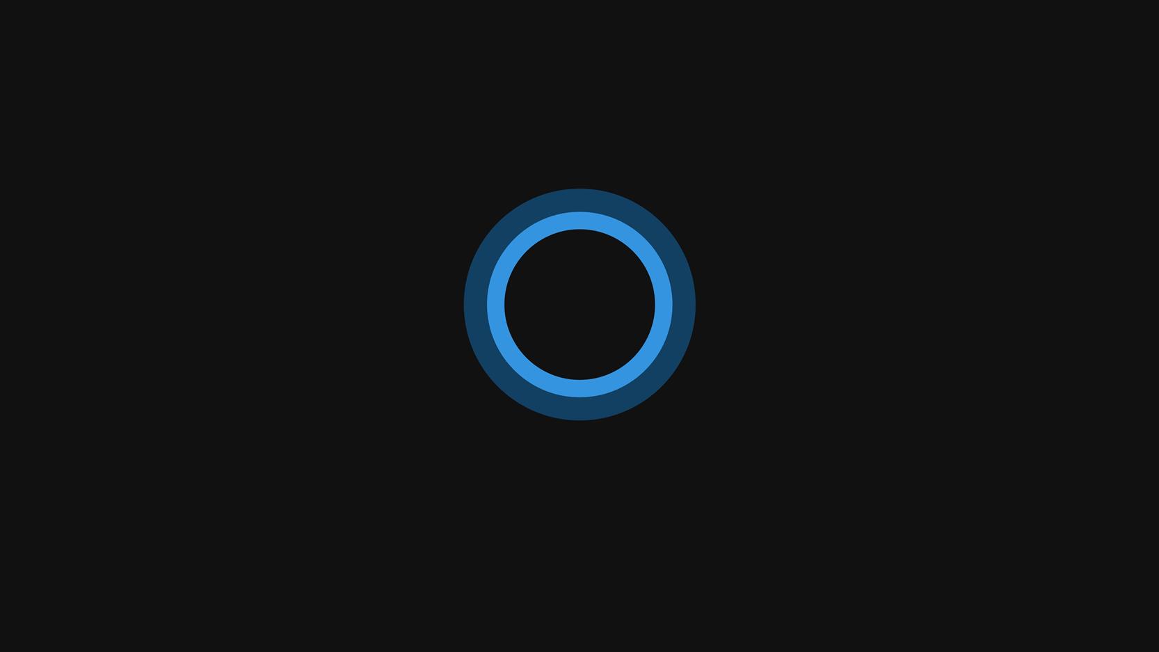 round blue lightfixture, Cortana, Windows 10, minimalism, circle, HD wallpaper