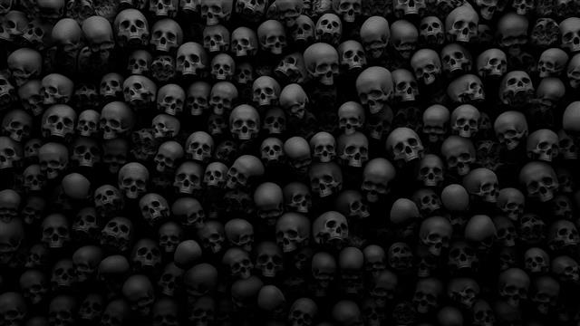 skulls wallpaper, monochrome, large group of objects, large group of people, HD wallpaper