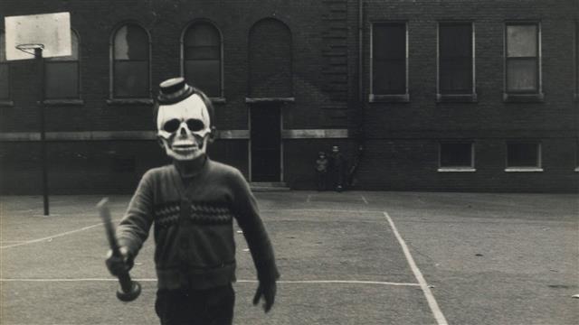 man wearing skull mask, hat, monochrome, sweater, scary face, HD wallpaper