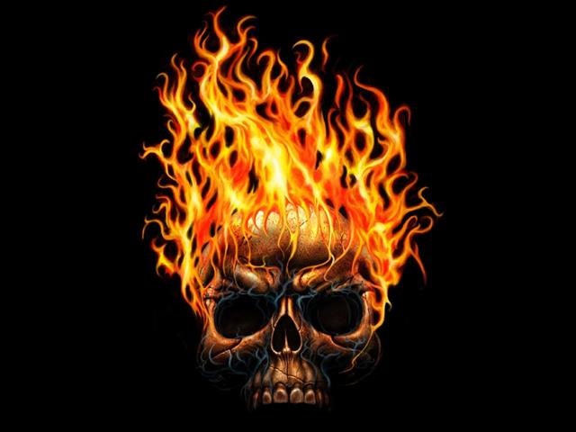 human skull with flame HD wallpaper, Dark, Fire, fire - Natural Phenomenon, HD wallpaper