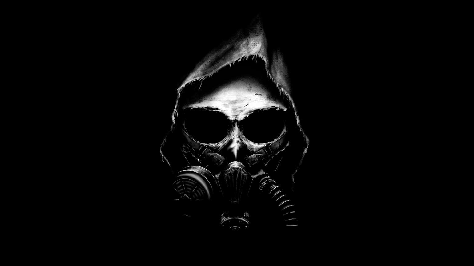 Skull, Apocalypse, Gas mask, Black, Dark background, Minimal, HD wallpaper