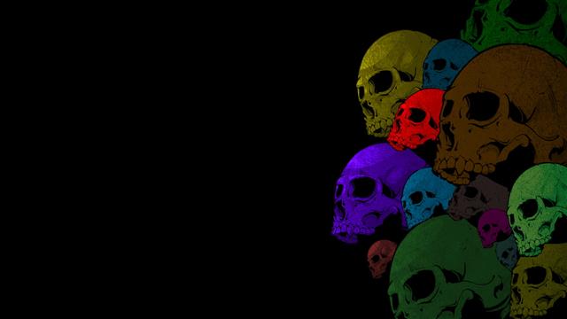Black Skulls Colorful HD, skulls illustration, digital/artwork, HD wallpaper