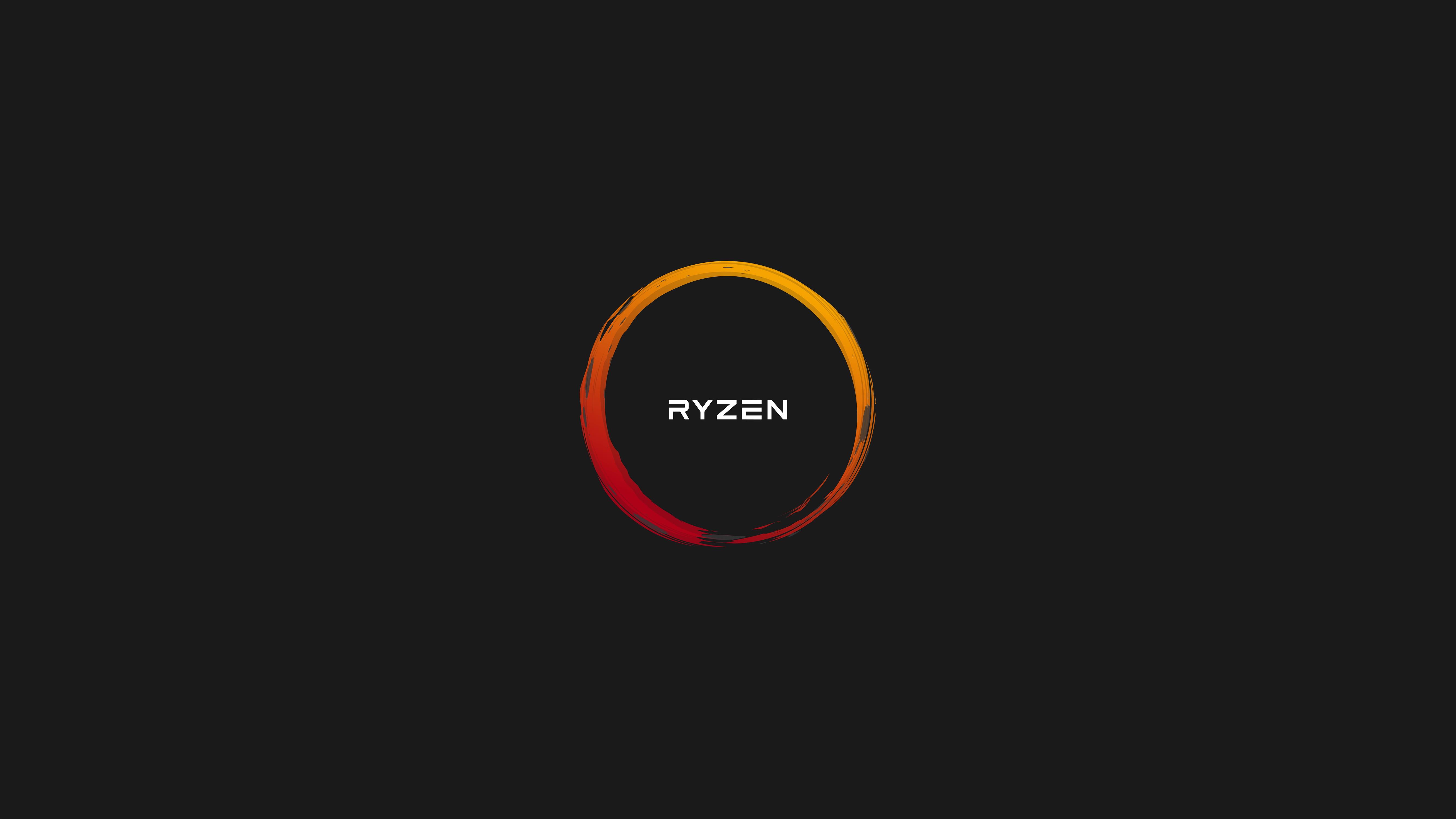 RYZEN, AMD, minimalism, black background, indoors, no people, HD wallpaper