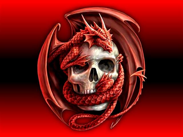 gray human skull wrap by red dragon digital wallpaper, Dark, Death, HD wallpaper
