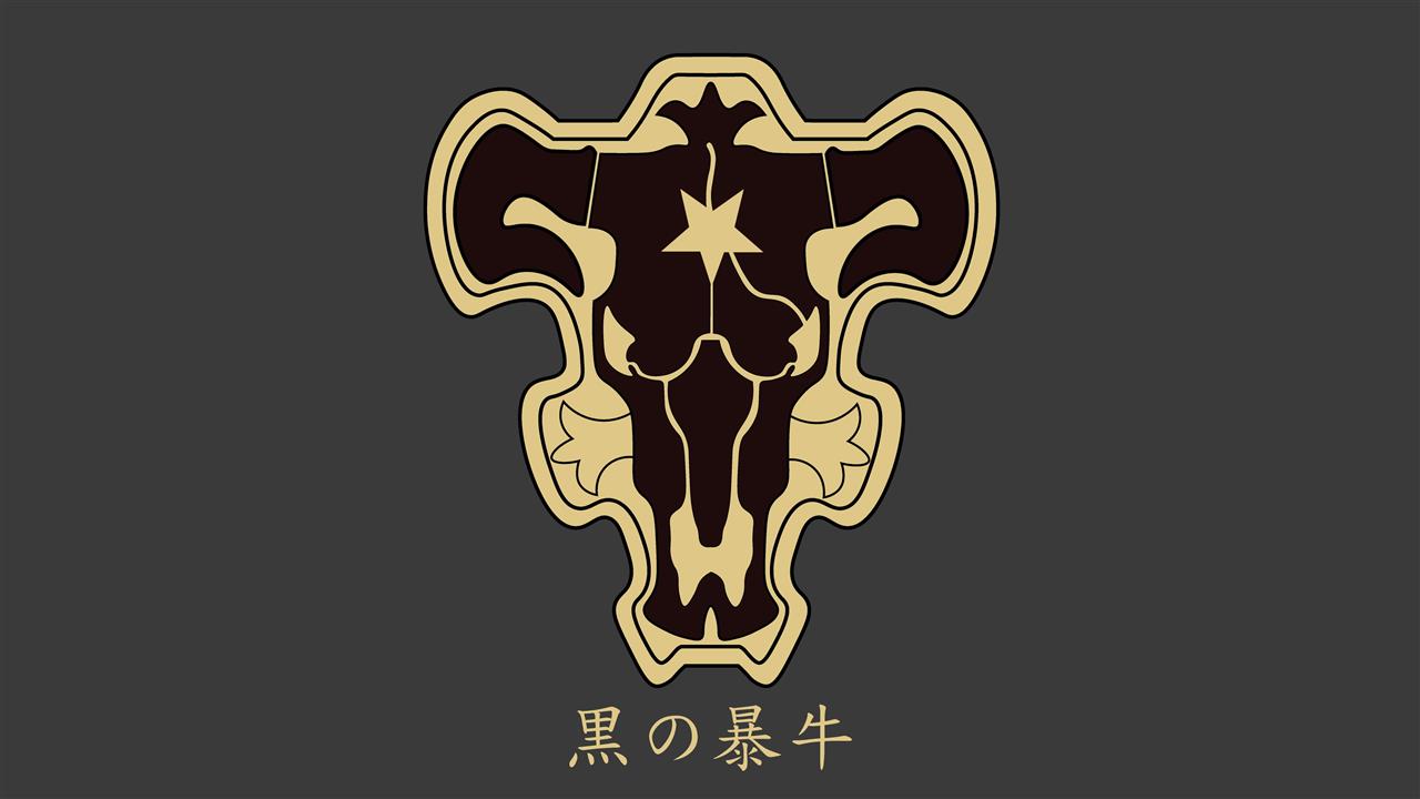 Black Clover, Black Bull, anime, logo, minimalism, gray, Japan, HD wallpaper