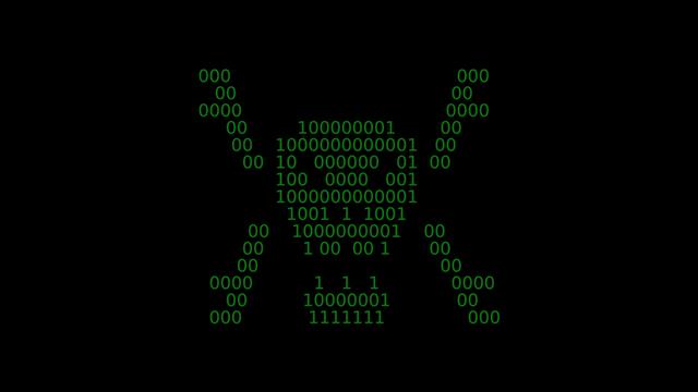 binary code, skull and bones, technology, number, green color, HD wallpaper
