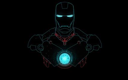 Iron Man illustration, illuminated, technology, black background, HD wallpaper