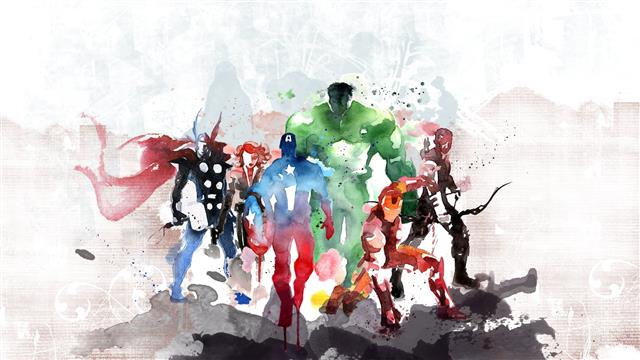 Marvel Avengers painting, The Avengers, Iron Man, Captain America, HD wallpaper