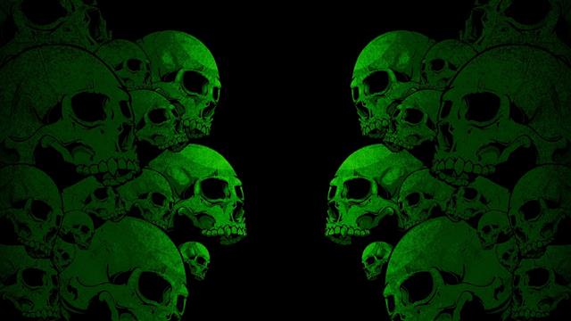 green skulls illustration, paint, color, background, backgrounds, HD wallpaper
