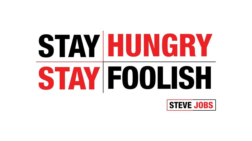 Stay Hungry Stay Foolish text, Steve Jobs, quote, minimalism, HD wallpaper