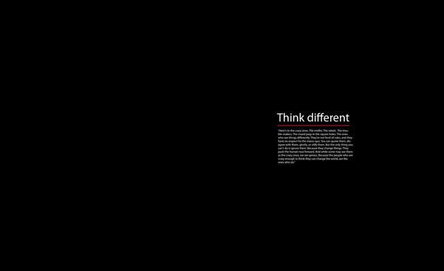 Think Different, black background with text overlay, Computers, HD wallpaper