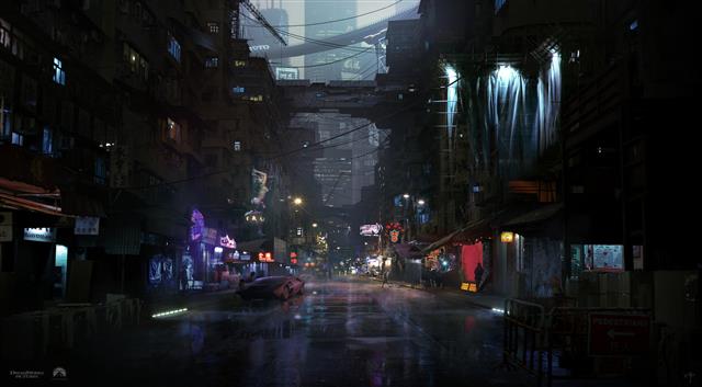 purple car illustration, cyber, cyberpunk, science fiction, fantasy art, HD wallpaper