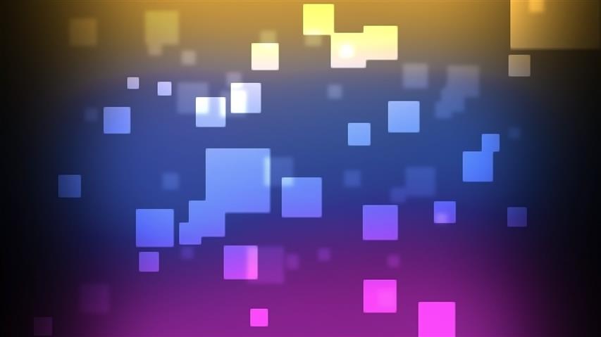 blue, purple, and yellow pixel blocks digital wallpaper, abstraction, HD wallpaper