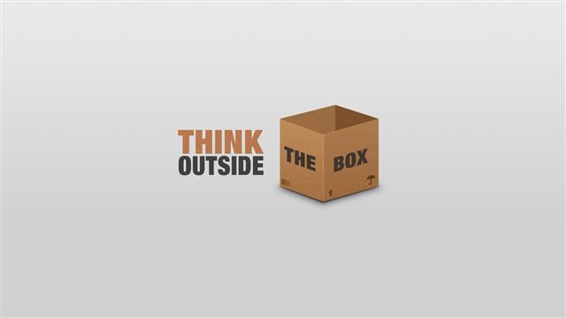 brown think outside the box-printed vector art, quote, text, minimalism, HD wallpaper