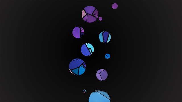 blue, black, and purple abstract illustration, circle, minimalism, HD wallpaper