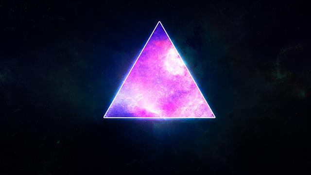 prism, abstract, digital art, purple, simple background, triangle, HD wallpaper