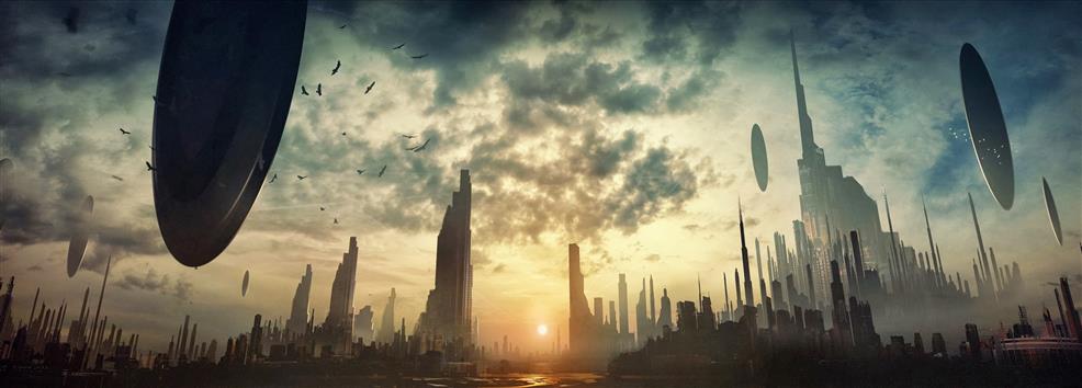 science fiction, digital art, futuristic city, sky, architecture, HD wallpaper