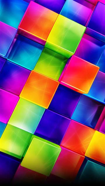 3D Colorful Geometric, multicolored blocks digital wallpaper, HD wallpaper