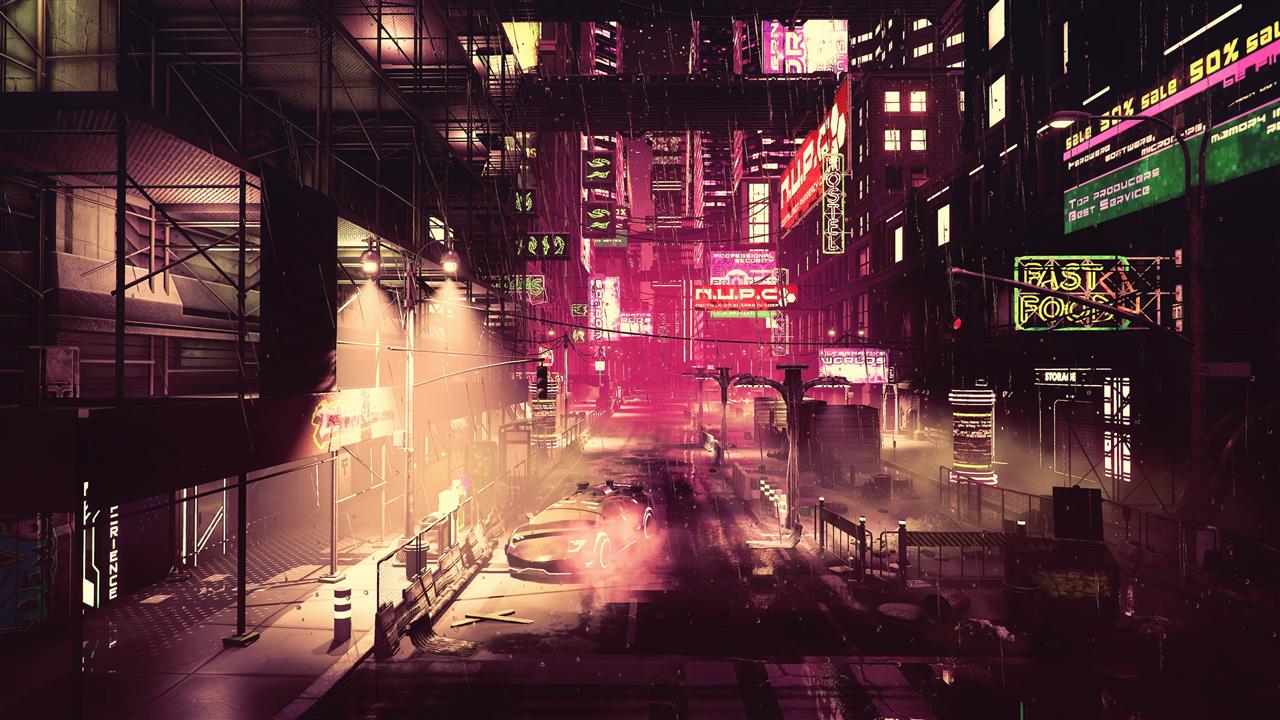 night, artwork, futuristic city, cyberpunk, science fiction, HD wallpaper