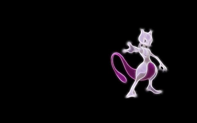 Mewtwo, Anime, Black Background, HD wallpaper