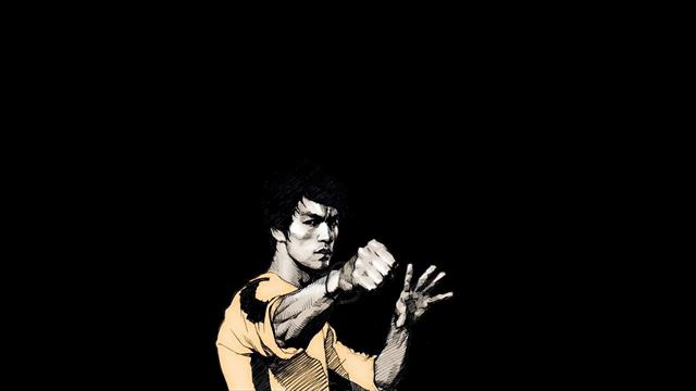 Bruce Lee illustration, artwork, simple background, men, minimalism, HD wallpaper